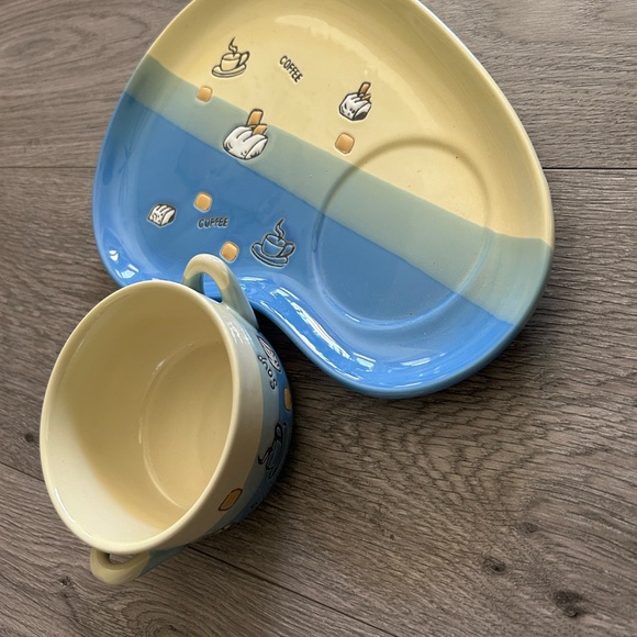 Ceramic Coffee Or Soup Mug With Tray Set - Picture 4 of 5